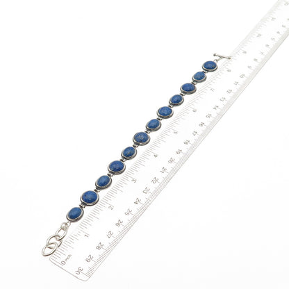 CAROLYN POLLACK 925 Sterling Silver Vintage Real Lapis Bracelet 8"