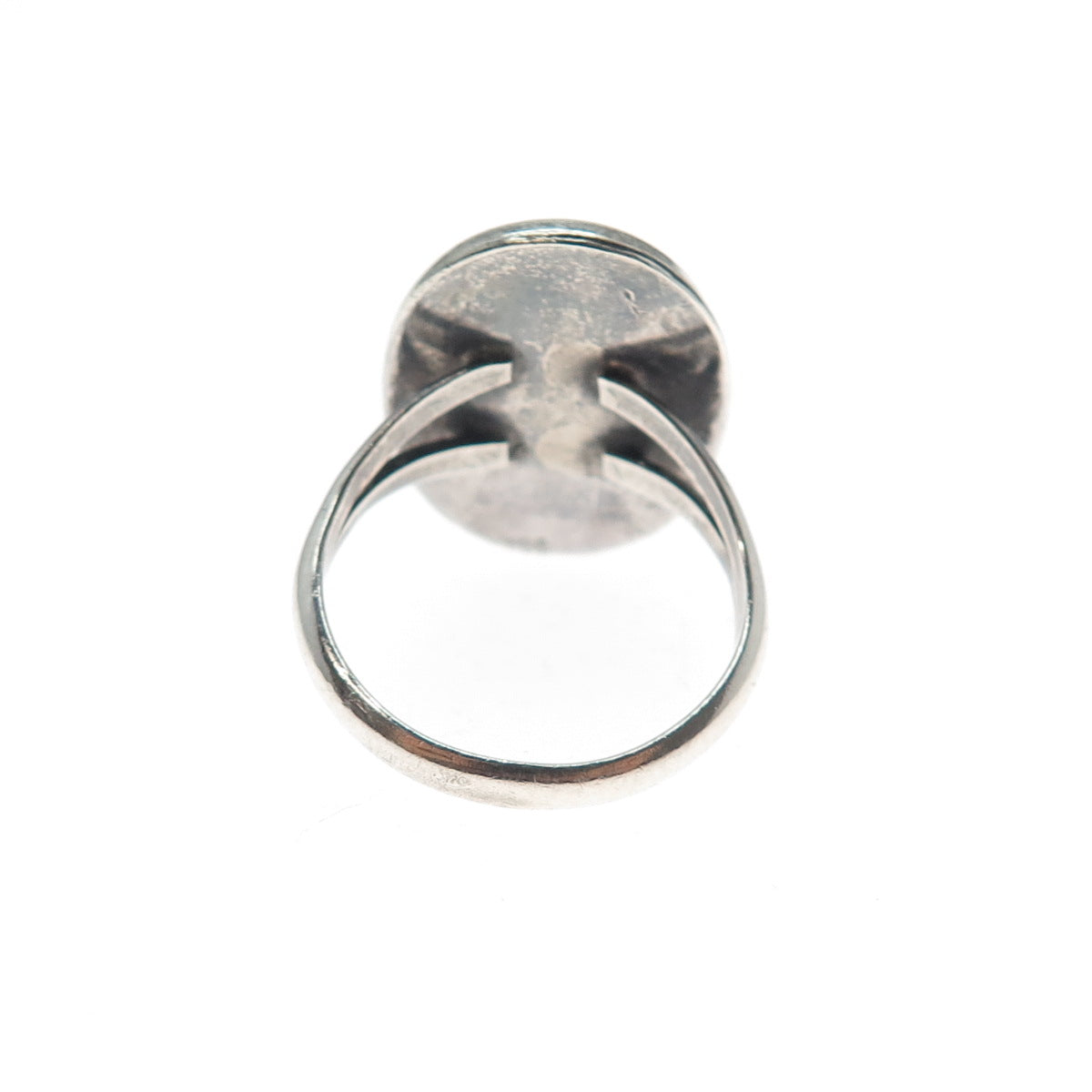 Old Pawn 925 Sterling Silver Vintage Southwestern Black Opal Tribal Ring Size 6