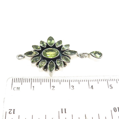 925 Sterling Silver Vintage Real Peridot Gemstone Pendant