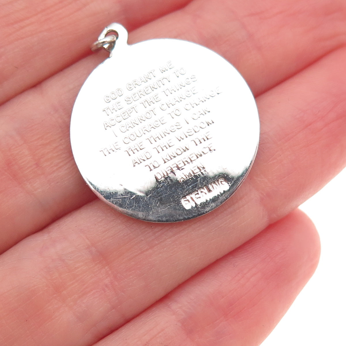 925 Sterling Silver Vintage Prayer Hands Charm Pendant