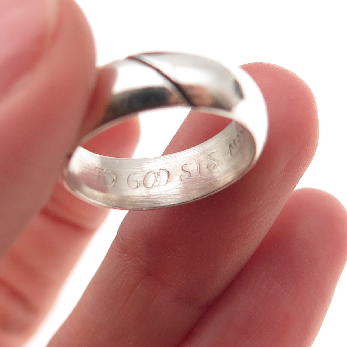 925 Sterling Silver Vintage Mexico Modernist Oxidized Band Ring Size 6.5