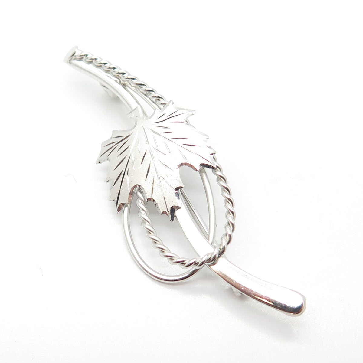925 Sterling Silver Vintage Maple Leaf Pin Brooch