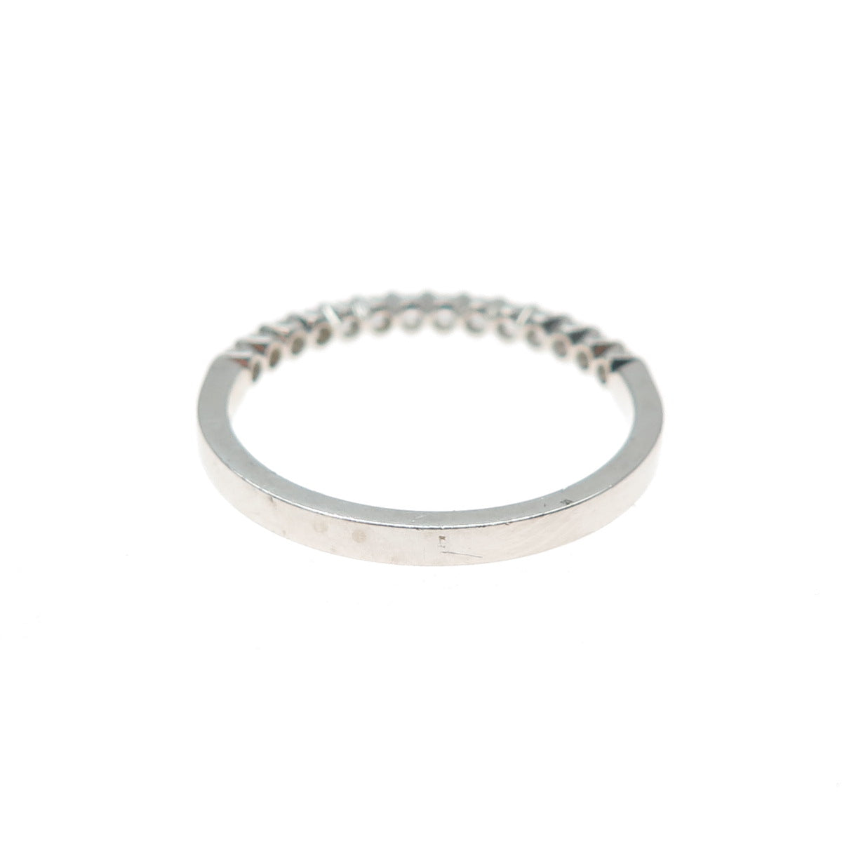 925 Sterling Silver Round-Cut C Z Half Eternity Stackable Band Ring Size 7