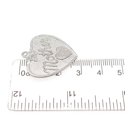 925 Sterling Silver Vintage Mother Heart Charm Pendant