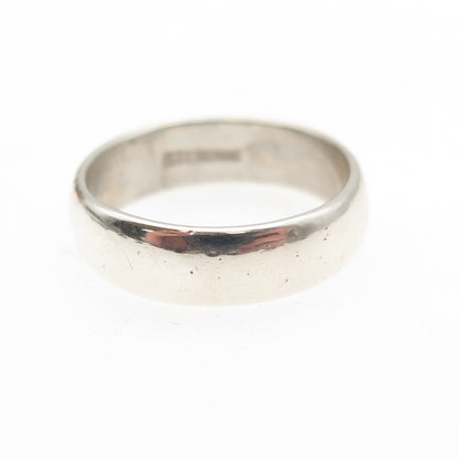 SHUBE 925 Sterling Silver Vintage Classic Wedding Band Ring Size 5.75