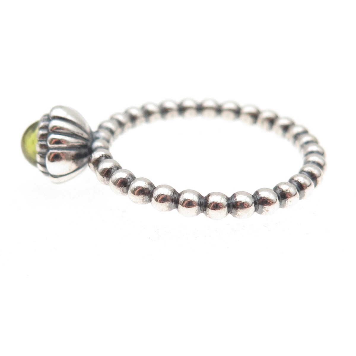 Pandora 925 Sterling Silver Real Peridot August Birthday Blooms Ring Size 8.5