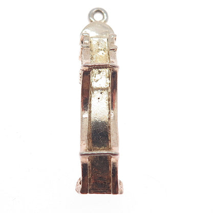 925 Sterling Silver Gold Plated Vintage Golden Gate 3D Charm Pendant