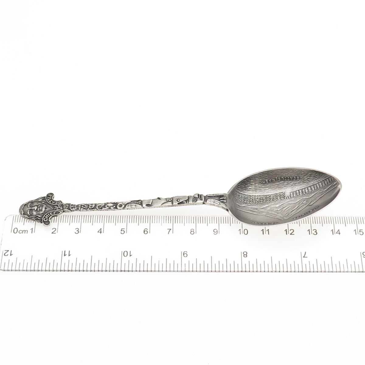 925 Sterling Antique Art Deco Pioneer Square Totem Pole Seattle Coffee Spoon