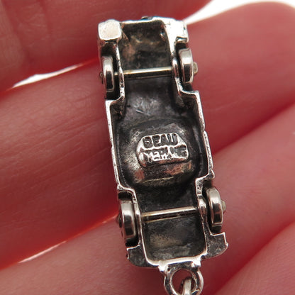 Beau 925 Sterling Silver Vintage Convertible Car Oxidized 3D Charm Pendant