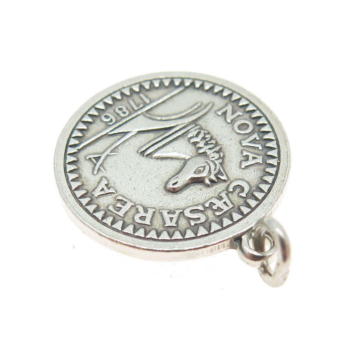 925 Sterling Silver Vintage New Jersey Nova Caesarea Coin Charm Pendant