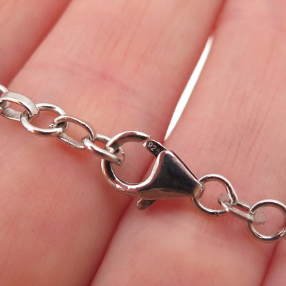 D'Joy 925 Sterling Silver Real Tanzanite Cuban Chain Necklace 18-20"