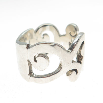 SILPADA 925 Sterling Silver Vintage Modernist Swirl Ring Size 8.75