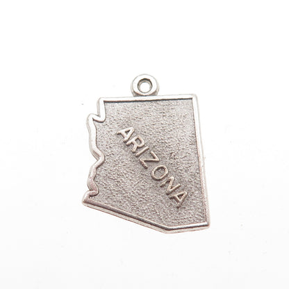 Rembrandt RQC 925 Sterling Silver Vintage Arizona State Map Mini Charm Pendant