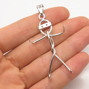 925 Sterling Silver Vintage Mexico Human Pendant