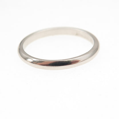 925 Sterling Silver Vintage Classic Wedding Band Ring Size 6