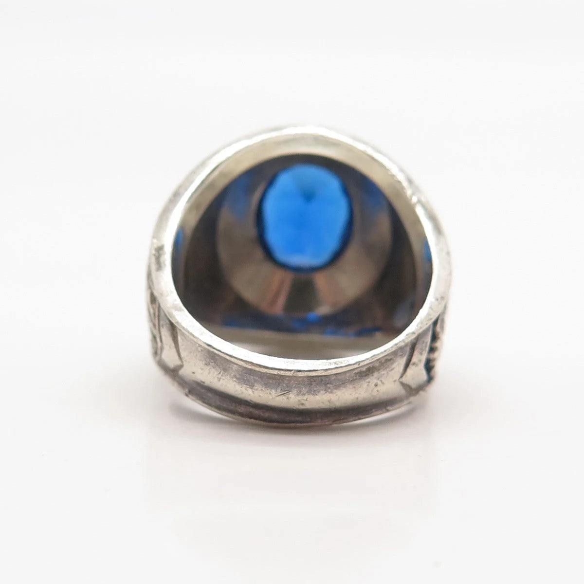 925 Sterling Silver Vintage Glass 1970 "St. Francis Xavier" School Ring Size 6