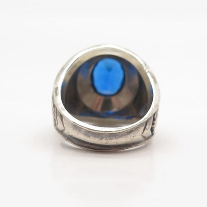 925 Sterling Silver Vintage Glass 1970 "St. Francis Xavier" School Ring Size 6