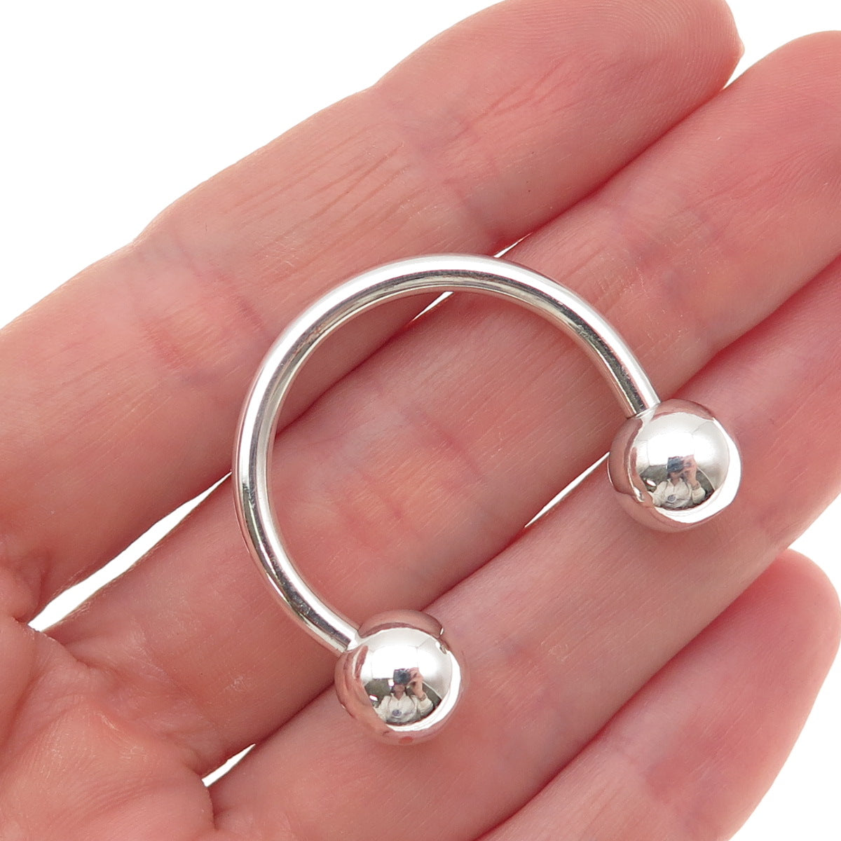 925 Sterling Silver Vintage Screw Ball Key Ring