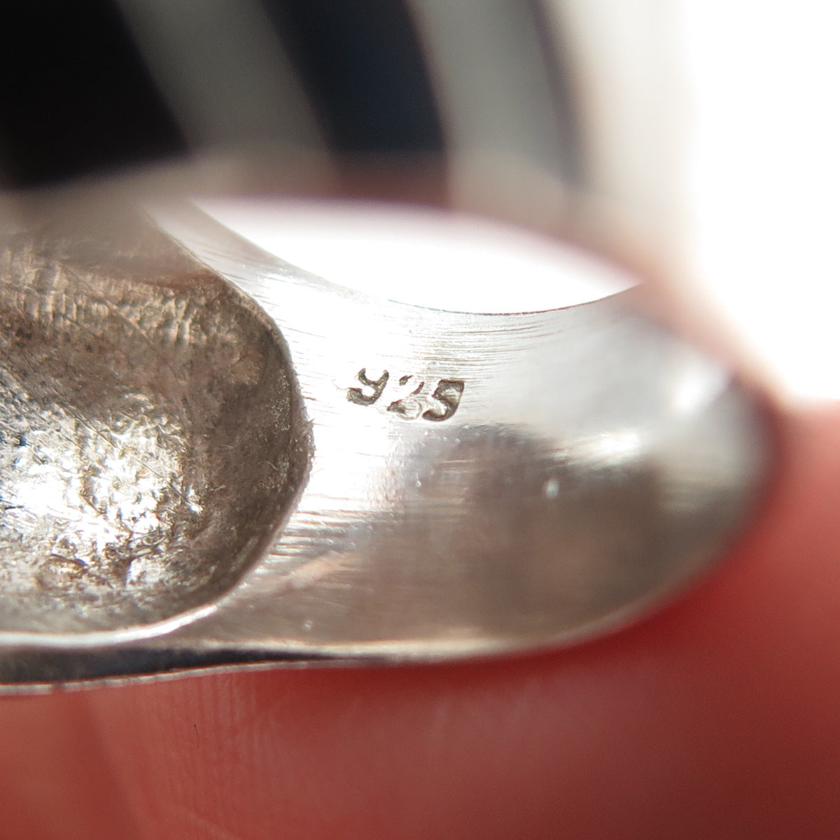 925 Sterling Silver Vintage Modernist Flame Ring Size 6.5