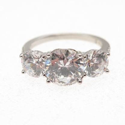 Alwand Vahan 925 Sterling Silver Round-Cut C Z Engagement Ring Size 7