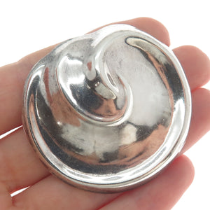 925 Sterling Silver Vintage Mexico Modernist Seashell Pin Brooch / Pendant