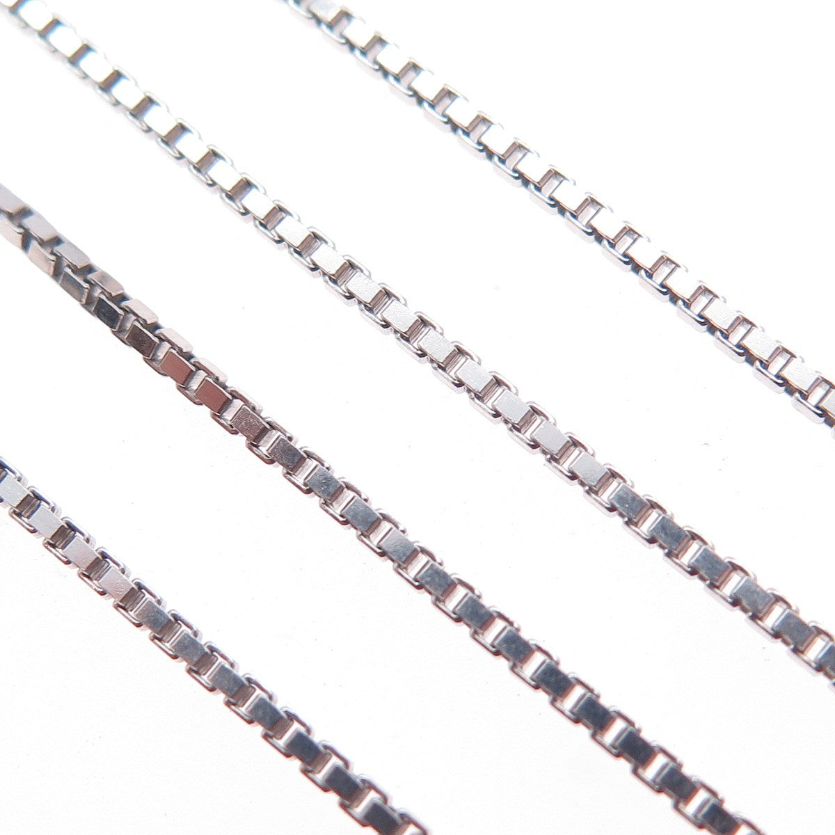 925 Sterling Silver Italy Box Chain Necklace 18"