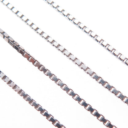 925 Sterling Silver Italy Box Chain Necklace 18"