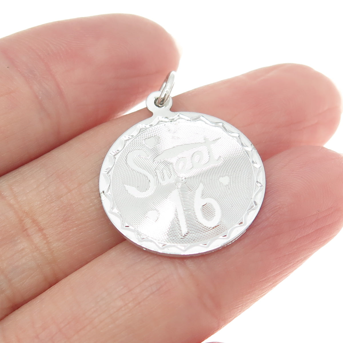 925 Sterling Silver Vintage "Sweet 16" Charm Pendant