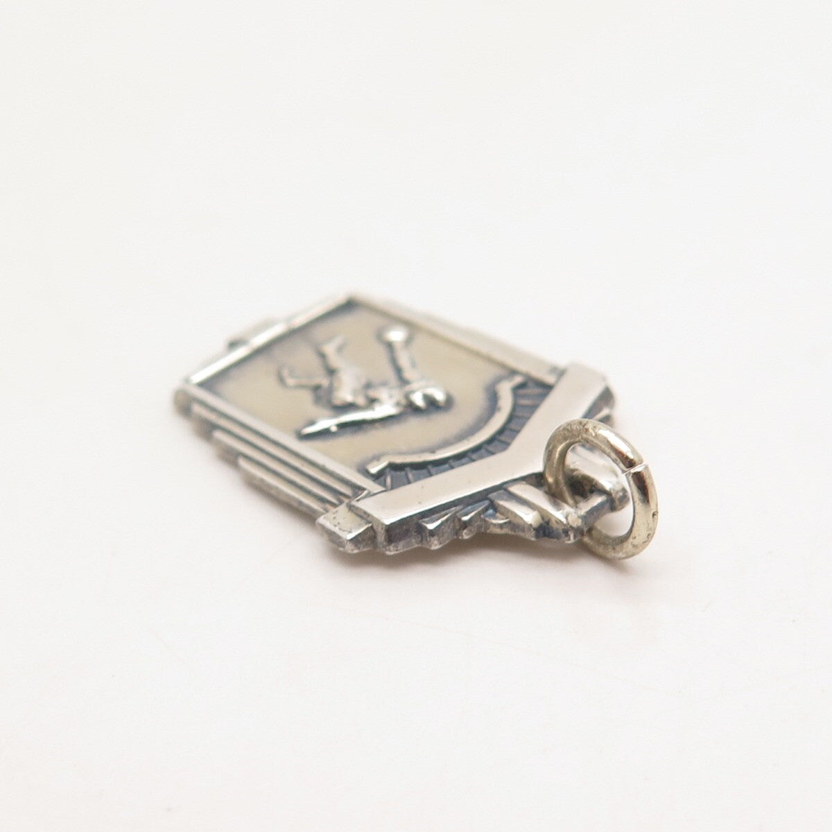 925 Sterling Silver Vintage Bowling Woman 1964 Pendant