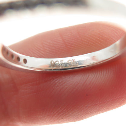 925 Sterling Silver Pear & Round-Cut Blue White C Z Teardrop Ring Size 5.25