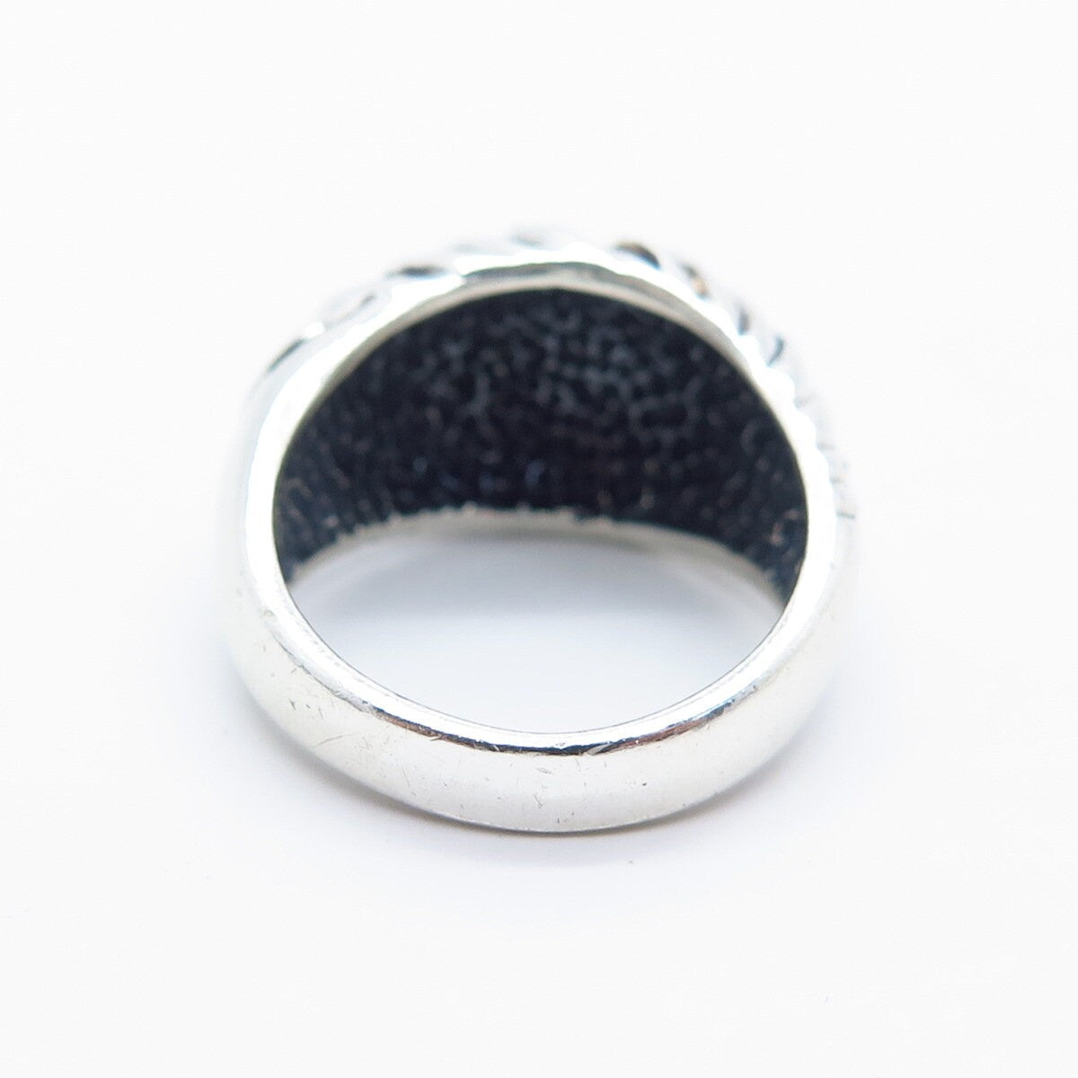 925 Sterling Silver Vintage Ribbed Ring Size 6