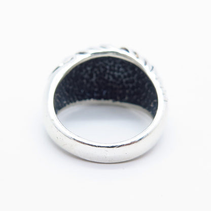 925 Sterling Silver Vintage Ribbed Ring Size 6