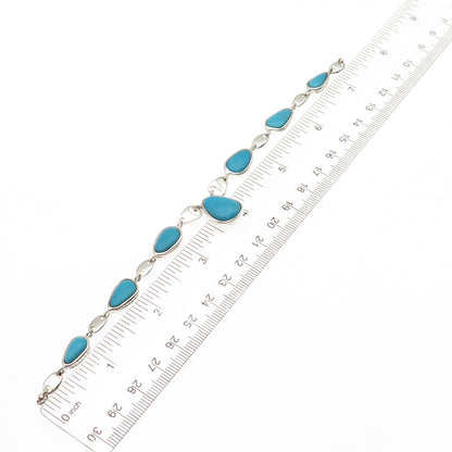 Whitney Kelly 925 Sterling Vintage Real Turquoise Centerpiece Necklace Part 7.5"