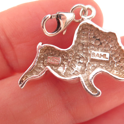 925 Sterling Silver Vintage Dog Lobster Lock Clasp Charm Pendant