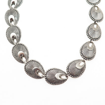 DANECRAFT 925 Sterling Silver Antique Art Deco Seashell Chain Necklace 14-16"