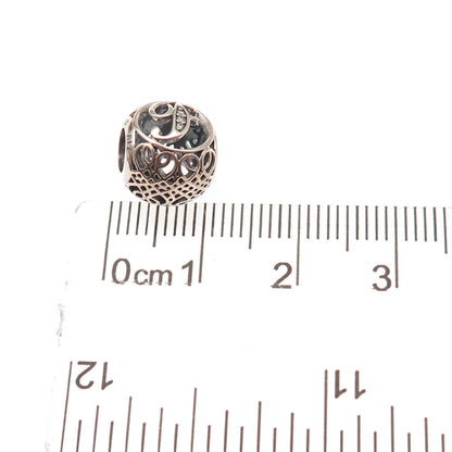 Pandora 925 Sterling Silver C Z Letter F Initial Slide Bead Charm