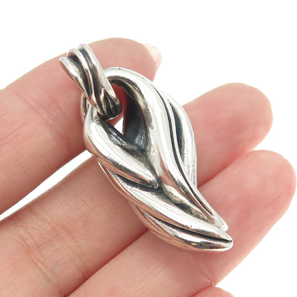 SKILL FULL SILVERSMITHS 925 Sterling Silver Vintage Ribbed Modernist Pendant