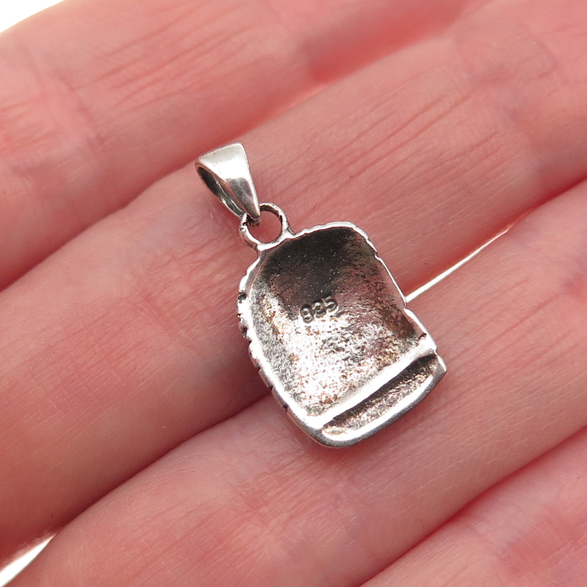 925 Sterling Silver Vintage Egyptian God Oxidized Mini Charm Pendant