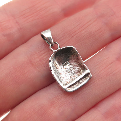 925 Sterling Silver Vintage Egyptian God Oxidized Mini Charm Pendant
