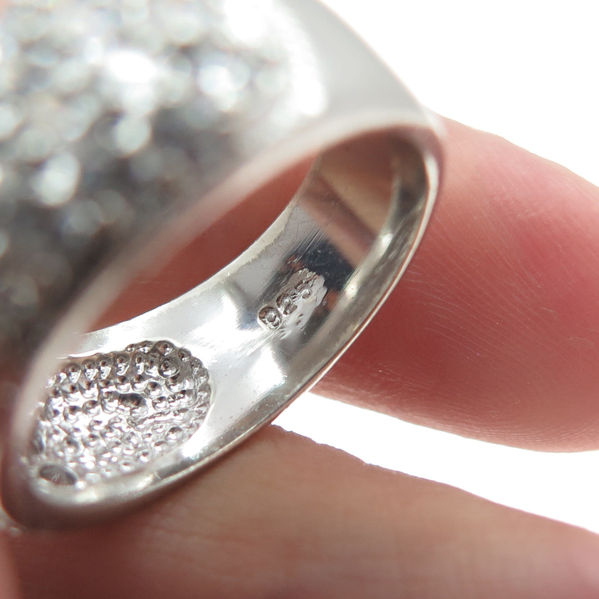 925 Sterling Silver Round-Cut C Z Cluster Ring Size 7