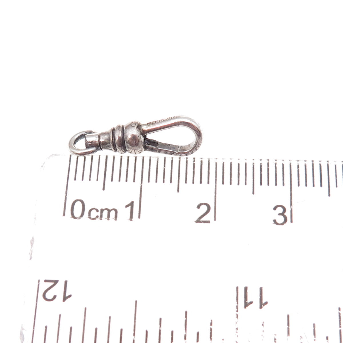 925 Sterling Silver Antique Art Deco Bracelet / Necklace Carabiner Lock Clasp