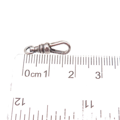 925 Sterling Silver Antique Art Deco Bracelet / Necklace Carabiner Lock Clasp