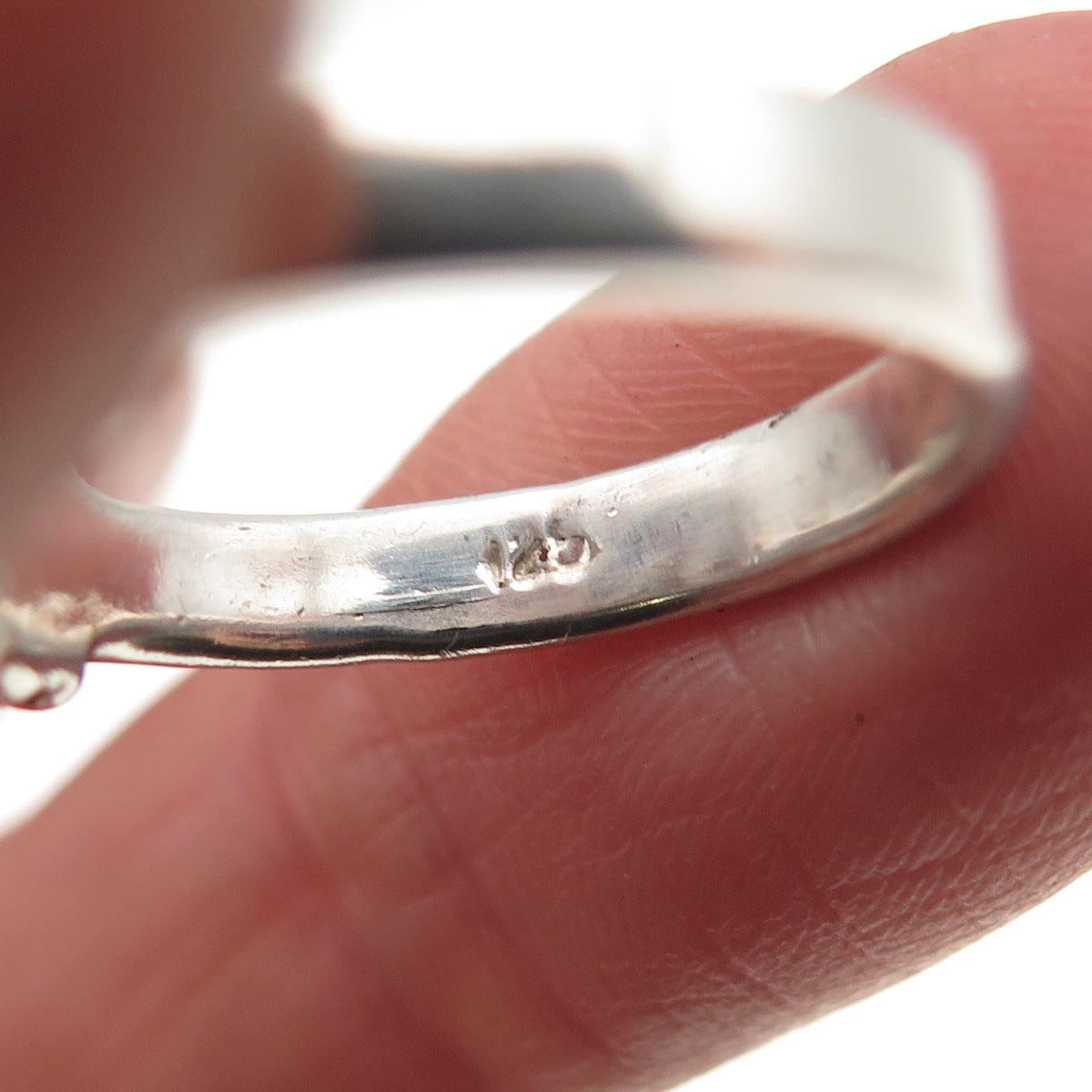 925 Sterling Silver Vintage Om Mantra Ring Size 6