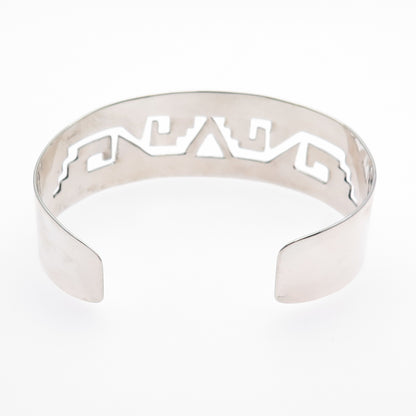 925 Sterling Silver Vintage Southwestern Tribal Symbol Adjustable Bracelet 7.5"