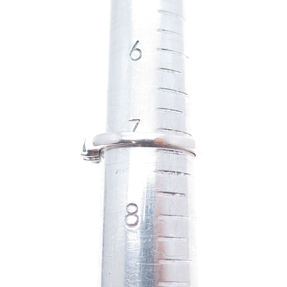 925 Sterling Silver Marquise-Cut Blue C Z Ring Size 7.25