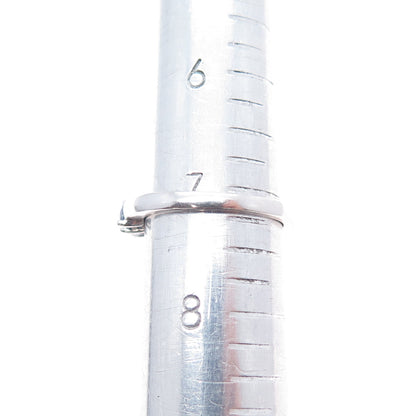 925 Sterling Silver Marquise-Cut Blue C Z Ring Size 7.25