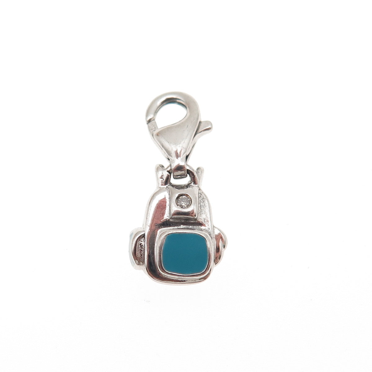 Jewelry Concepts Sterling Enamel Real Diamond Backpack Lobster Lock Mini Pendant