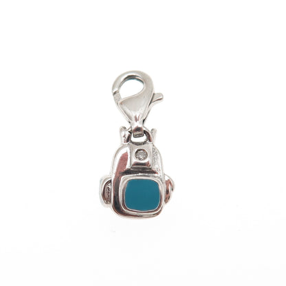 Jewelry Concepts Sterling Enamel Real Diamond Backpack Lobster Lock Mini Pendant