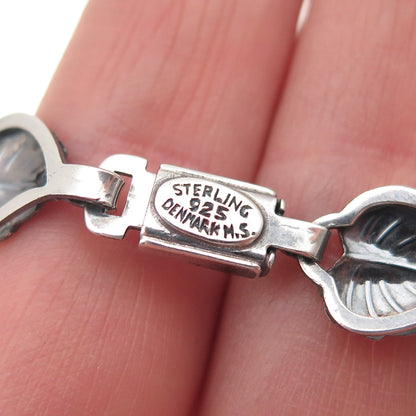 HERMANN SIERSBOL Sterling Silver Vintage Denmark Floral Leaf Chain Necklace 14"