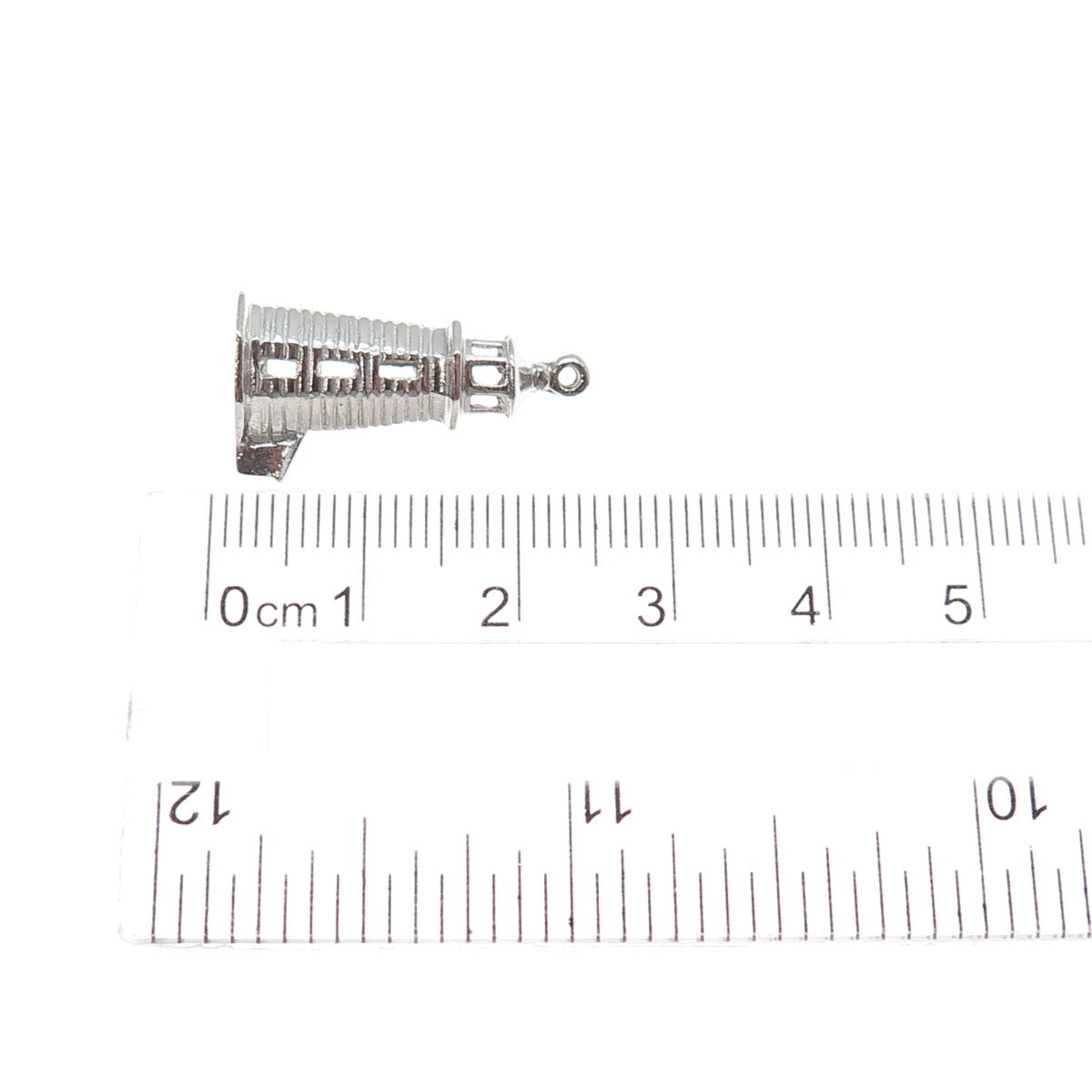 925 Sterling Silver Vintage Lighthouse 3D Charm Pendant